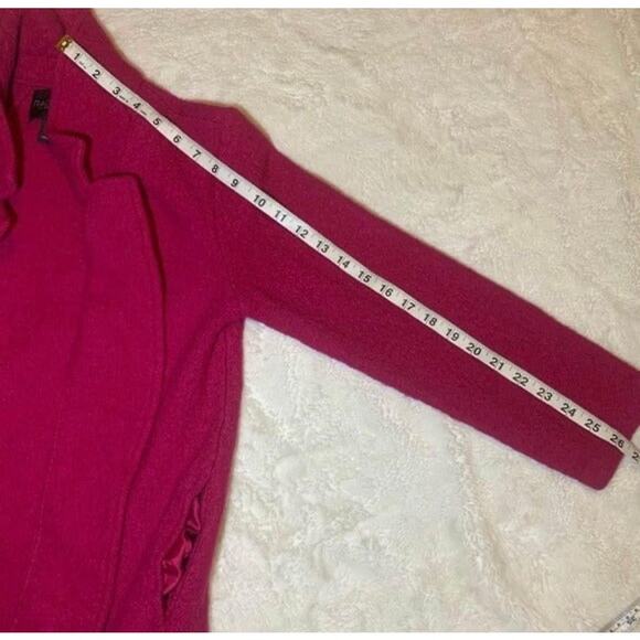 Beautiful Pink Magenta Open Front Rachel Zoe Wool Trench Coat Jacket Size Small - Picture 4 of 10